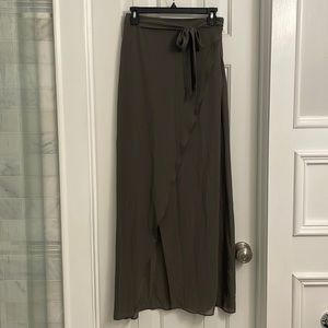 Grey chiffon wrap shirt